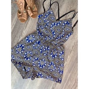 Sage Brand | Blue Patterned Romper • Small